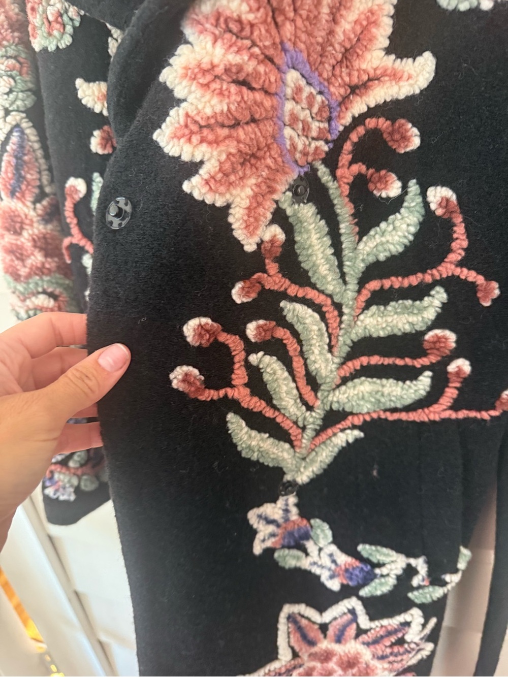 FARM Rio Marvelous Garden Embroidered Floral Fleece Coat – XS – NWT - Picture 9 of 15